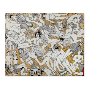 Una caja y adentro algo, 1965. 30×37 cm, acuarela y tinta sobre papel.