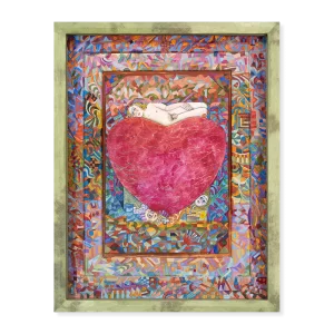 Kaleidoscopio: corazón tercero de cuatro, 2014. 48×38 cm con marco, lápiz y acuarela sobre papel.