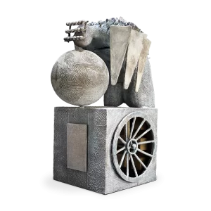 Acertijo: 3 alas dos veces, 2015. 67×27×37 cm, bronce.