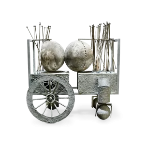 Esfera en mitades, 2015. 58×53×30 cm, bronce.