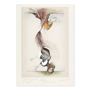 Floreja de Olga para ella, p.a., 1978. 34×25 cm, grabado: aguafuerte, punta seca y agua tinta; ensayo en papel.