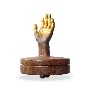 Caja de mano, mano de caja, 1991. 34×26 diámetro cm, mixta.