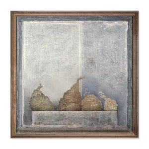 Frutos de duelo Nº 14, 1983. 64×64 cm, acrílico y óleo sobre lino y madera.