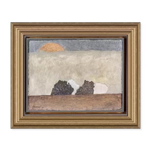 Tensión lunar Nº 92, 1989. 55×66 cm con marco, acrílico sobre lino.